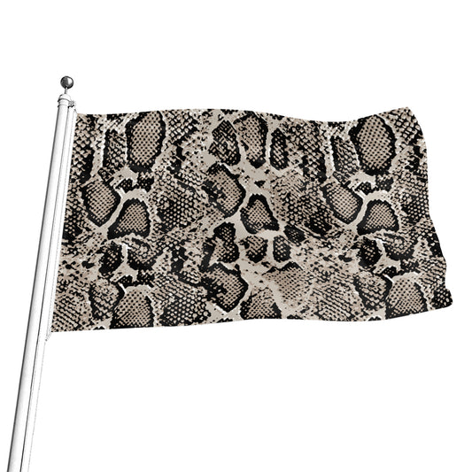 Tan And Black Snakeskin Print Flag