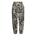 Tan And Black Snakeskin Print Fleece Lined Knit Pants