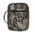 Tan And Black Snakeskin Print Front Pocket Bible Bag