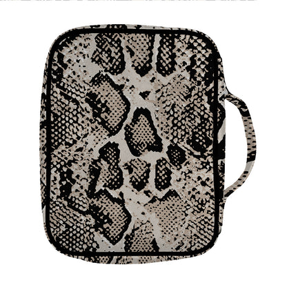 Tan And Black Snakeskin Print Front Pocket Bible Bag