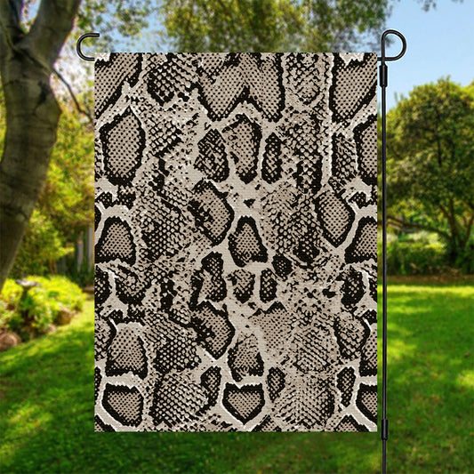 Tan And Black Snakeskin Print Garden Flag