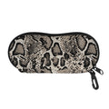 Tan And Black Snakeskin Print Glasses Case