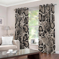 Tan And Black Snakeskin Print Grommet Curtains