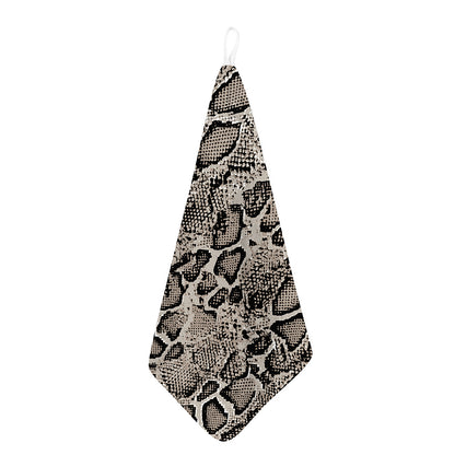 Tan And Black Snakeskin Print Hand Towel