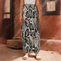 Tan And Black Snakeskin Print Harem Pants