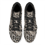 Tan And Black Snakeskin Print High Top Leather Sneakers