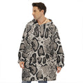 Tan And Black Snakeskin Print Hoodie Blanket