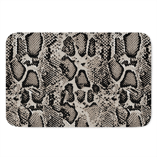 Tan And Black Snakeskin Print Indoor Door Mat