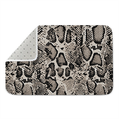 Tan And Black Snakeskin Print Indoor Door Mat