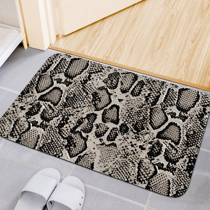Tan And Black Snakeskin Print Indoor Door Mat