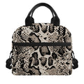 Tan And Black Snakeskin Print Insulated Lunch Bag