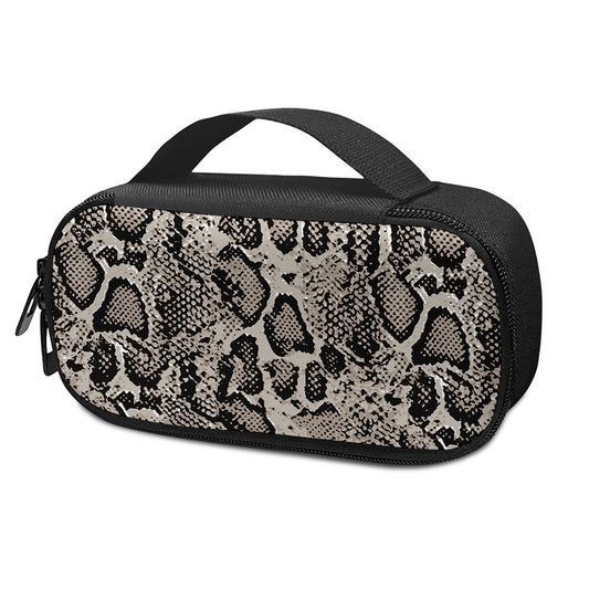 Tan And Black Snakeskin Print Insulin Cooler Travel Case