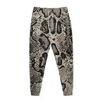 Tan And Black Snakeskin Print Jogger Pants