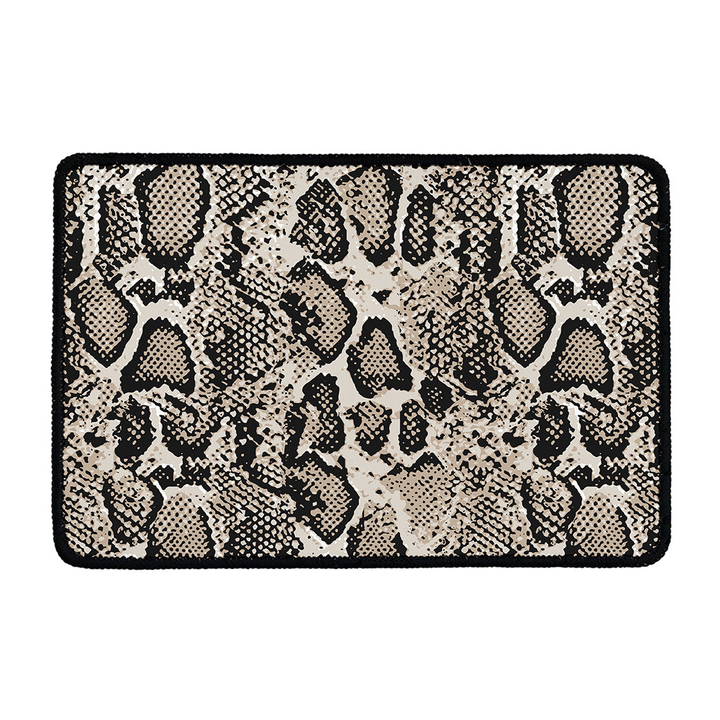 Tan And Black Snakeskin Print Kitchen Mat