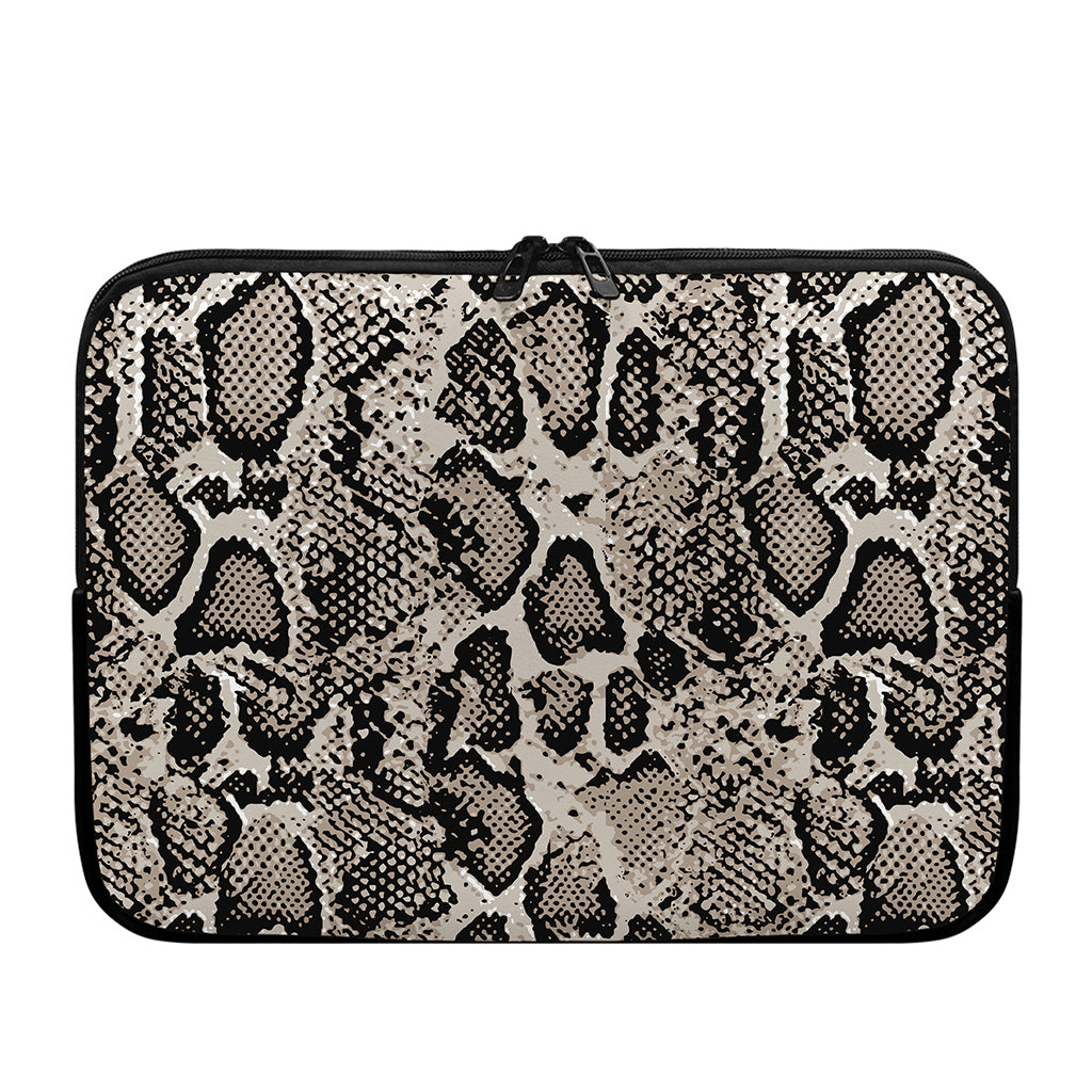 Tan And Black Snakeskin Print Laptop Sleeve