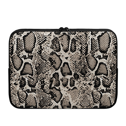 Tan And Black Snakeskin Print Laptop Sleeve