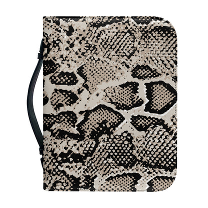 Tan And Black Snakeskin Print Leather Bible Cover
