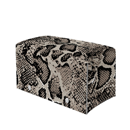 Tan And Black Snakeskin Print Leather Tissue Box Cover