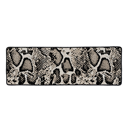 Tan And Black Snakeskin Print Long Kitchen Mat