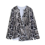 Tan And Black Snakeskin Print Long Sleeve Short Coat