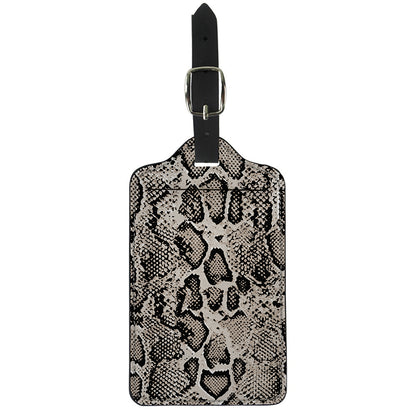 Tan And Black Snakeskin Print Luggage Tag