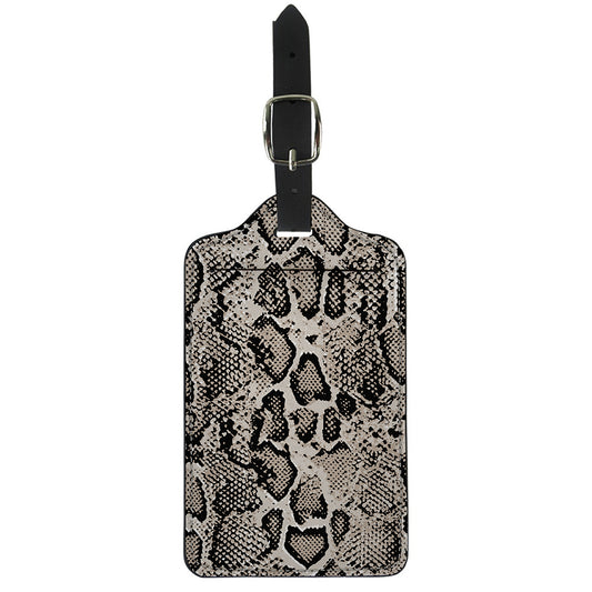 Tan And Black Snakeskin Print Luggage Tag
