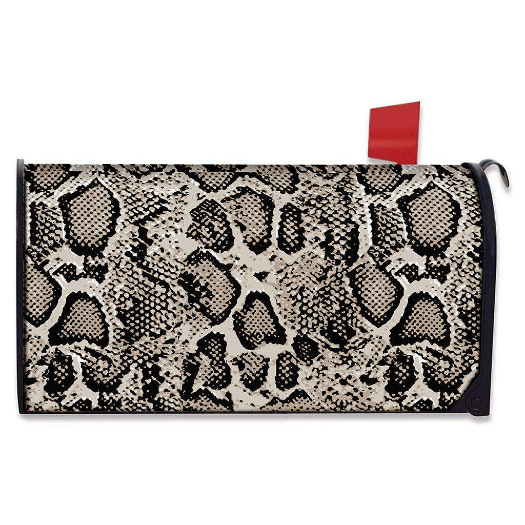 Tan And Black Snakeskin Print Mailbox Cover