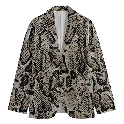 Tan And Black Snakeskin Print Men's Blazer