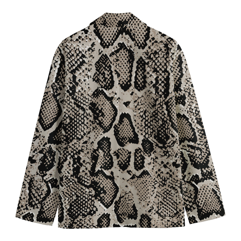 Tan And Black Snakeskin Print Men's Blazer