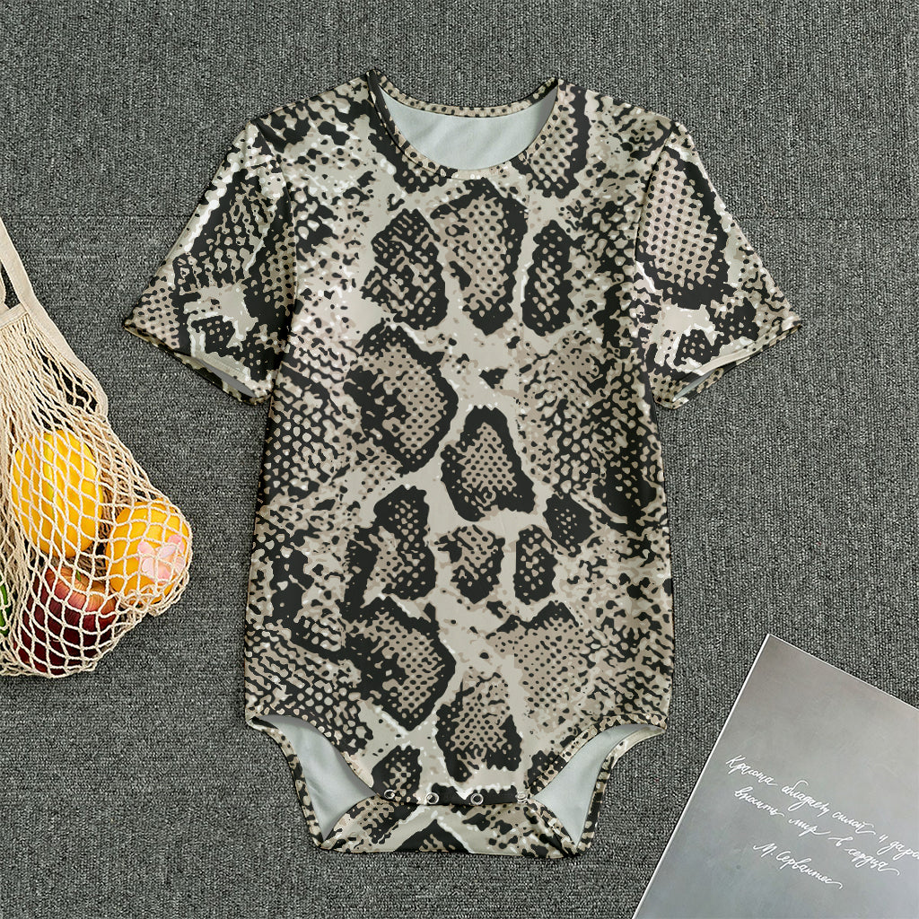 Tan And Black Snakeskin Print Men's Bodysuit