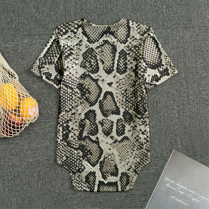 Tan And Black Snakeskin Print Men's Bodysuit