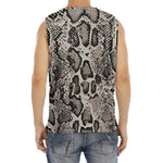 Tan And Black Snakeskin Print Men's Fitness Tank Top