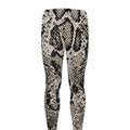 Tan And Black Snakeskin Print Men's Leggings