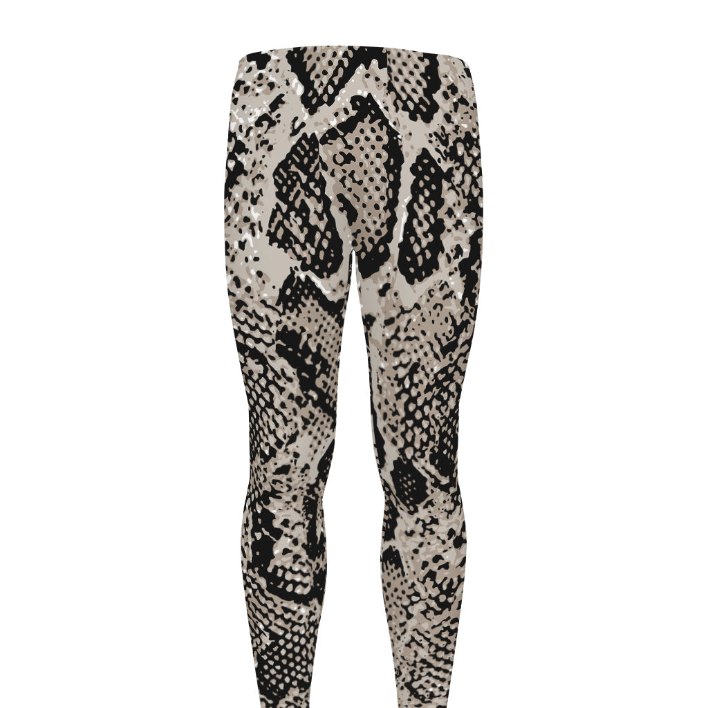 Tan And Black Snakeskin Print Men's leggings