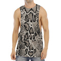 Tan And Black Snakeskin Print Men's Muscle Tank Top