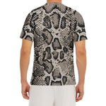 Tan And Black Snakeskin Print Men's Short Sleeve Rash Guard