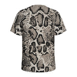 Tan And Black Snakeskin Print Men's Sports T-Shirt