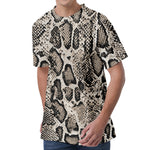 Tan And Black Snakeskin Print Men's Velvet T-Shirt