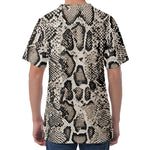 Tan And Black Snakeskin Print Men's Velvet T-Shirt