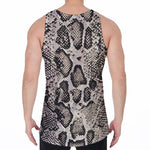 Tan And Black Snakeskin Print Men's Velvet Tank Top