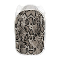Tan And Black Snakeskin Print Mesh Laundry Hamper