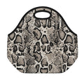 Tan And Black Snakeskin Print Neoprene Lunch Bag