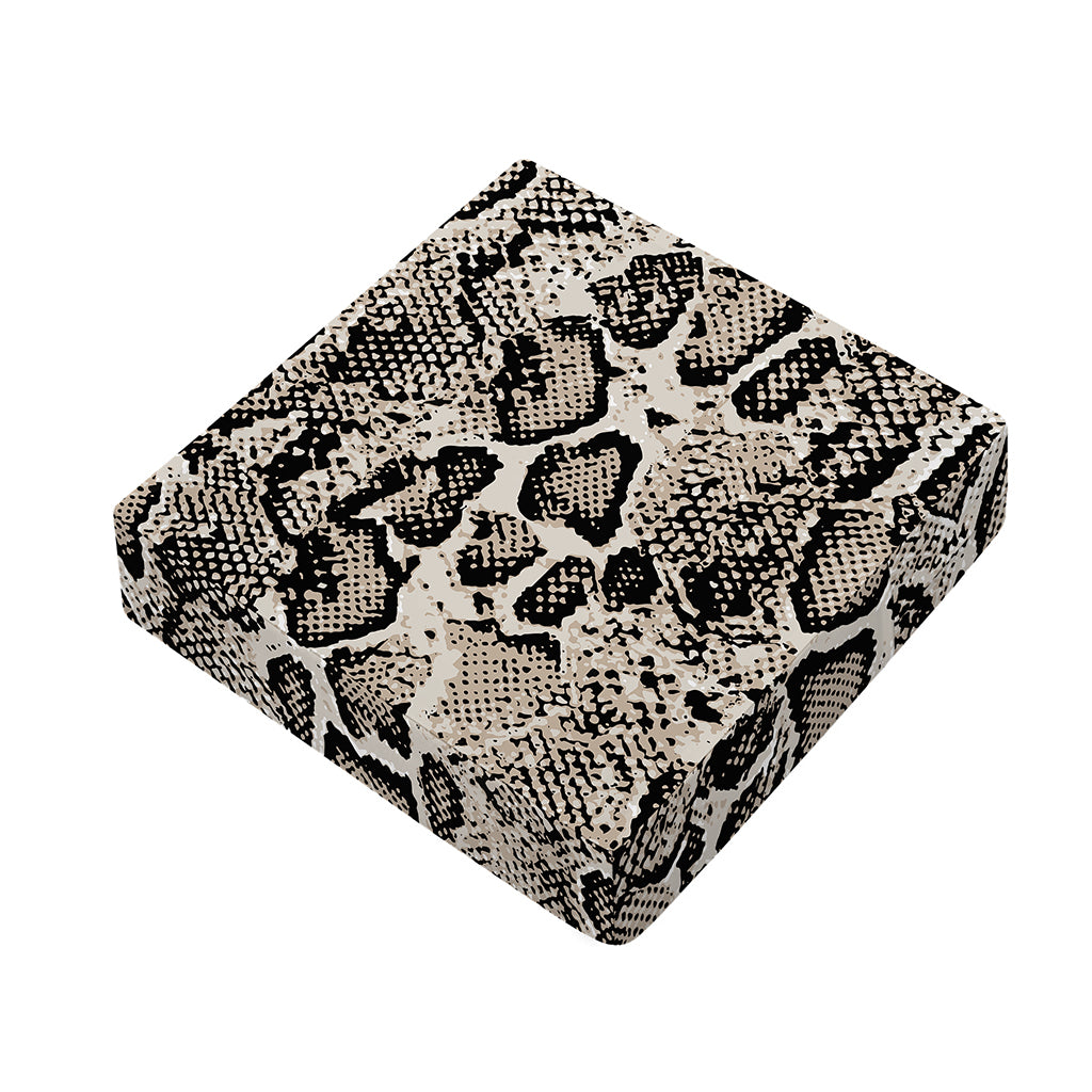 Tan And Black Snakeskin Print Outdoor Seat Cushion Cover