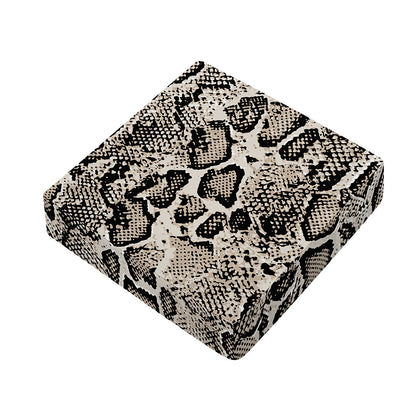 Tan And Black Snakeskin Print Outdoor Seat Cushion Cover