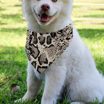 Tan And Black Snakeskin Print Over The Collar Dog Bandana