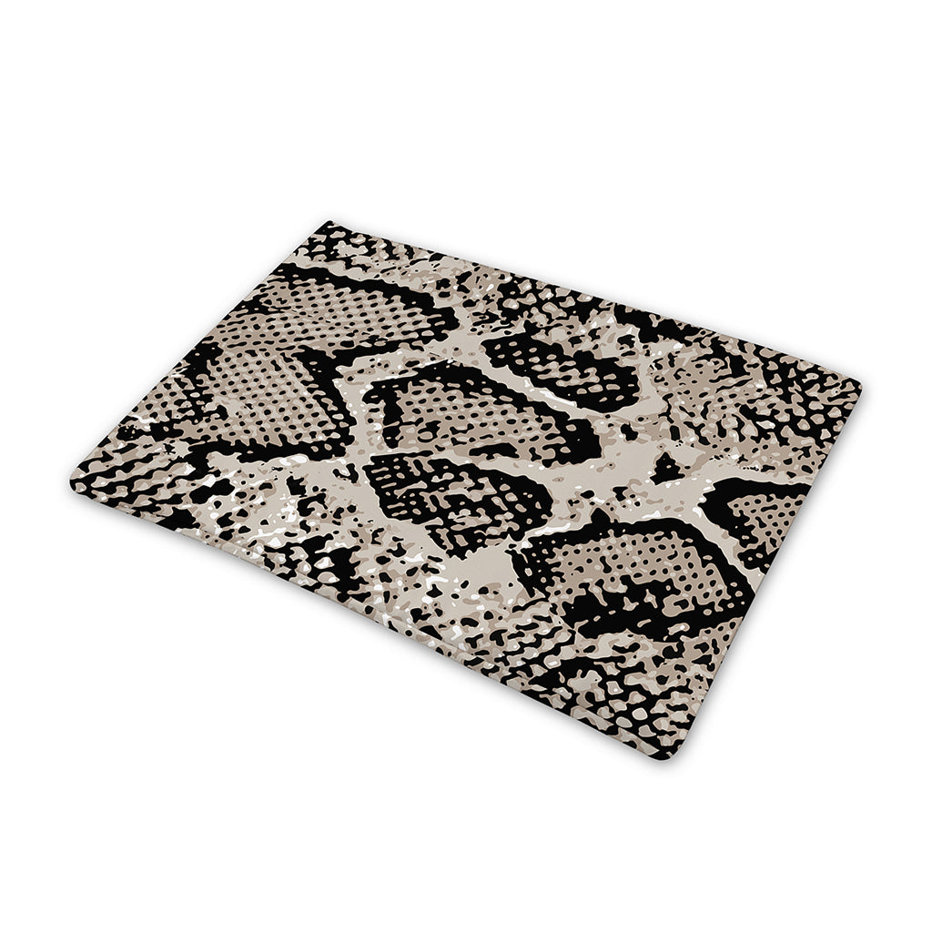 Tan And Black Snakeskin Print Pet Cooling Mat Cover