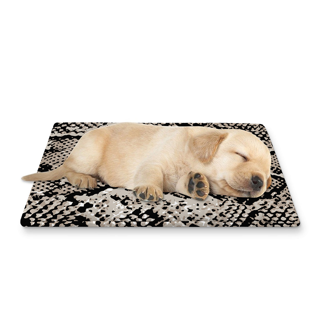Tan And Black Snakeskin Print Pet Cooling Mat Cover