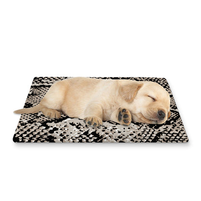 Tan And Black Snakeskin Print Pet Cooling Mat Cover