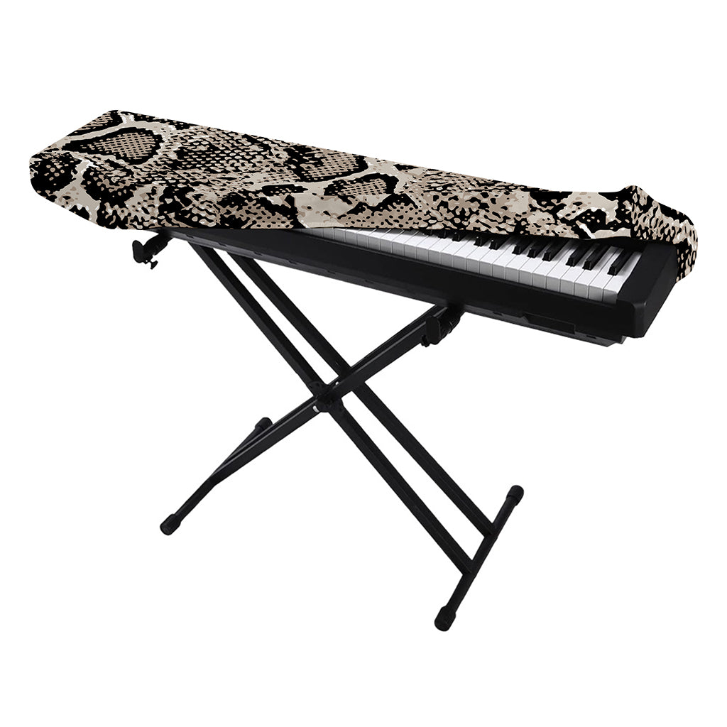 Tan And Black Snakeskin Print Piano Keyboard Cover