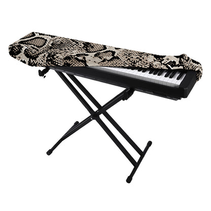 Tan And Black Snakeskin Print Piano Keyboard Cover